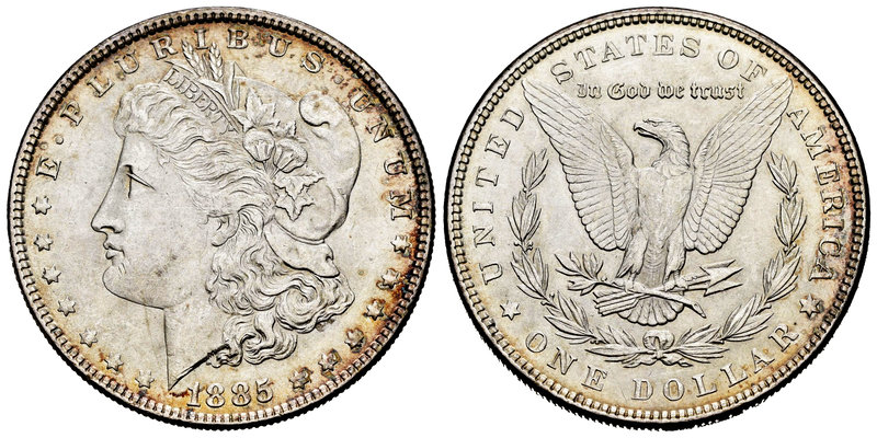 United States. 1 dollar. 1885. Philadelphia. (Km-110). Ag. 26,64 g. Almost XF. E...