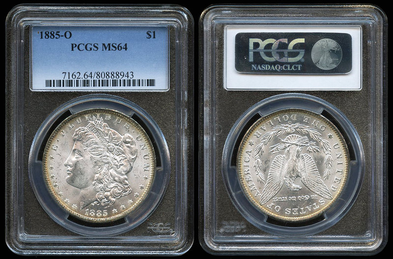 United States. 1 dollar. 1885. New Orleans. O. (Km-110). Ag. Slabbed by PCGS as ...