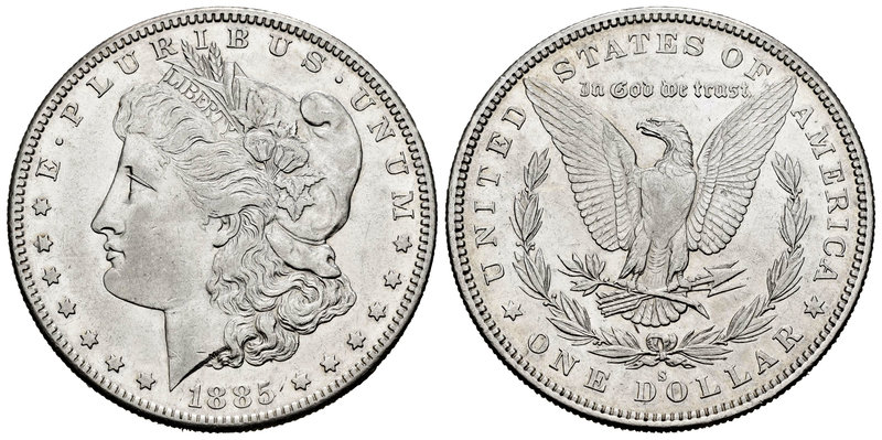 United States. 1 dollar. 1885. San Francisco. S. (Km-110). Ag. 26,58 g. Scarce. ...