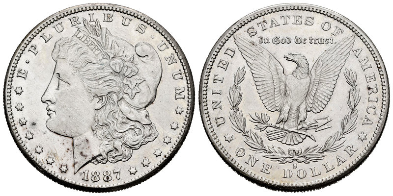 United States. 1 dollar. 1887. San Francisco. S. (Km-110). Ag. 26,76 g. Almost X...