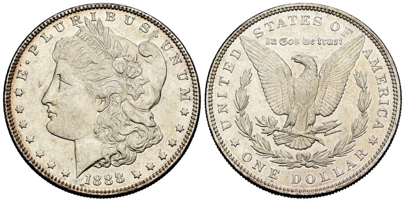 United States. 1 dollar. 1888. Philadelphia. (Km-110). Ag. 26,67 g. Almost XF. E...
