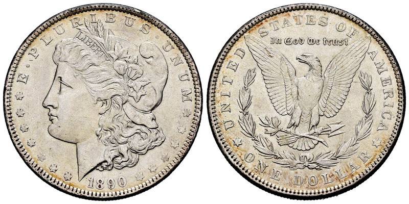 United States. 1 dollar. 1890. Philadelphia. (Km-110). Ag. 26,76 g. It retains s...