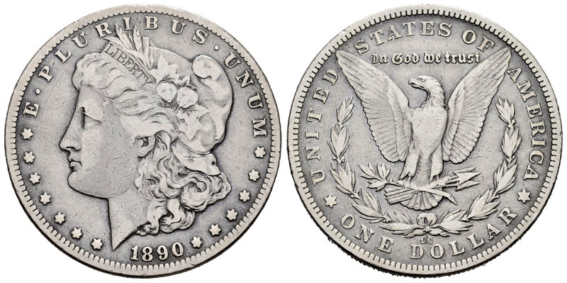 United States. 1 dollar. 1890. Carson City. CC. (Km-110). Ag. 26,26 g. Scarce. C...