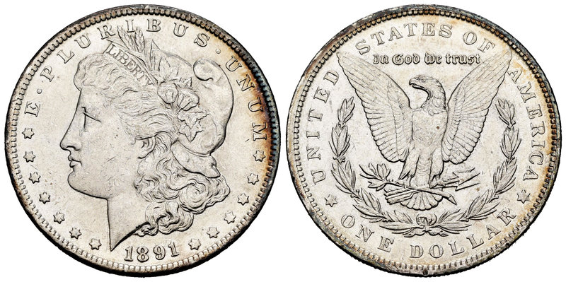 United States. 1 dollar. 1891. Philadelphia. (Km-110). Ag. 26,71 g. Minor contac...