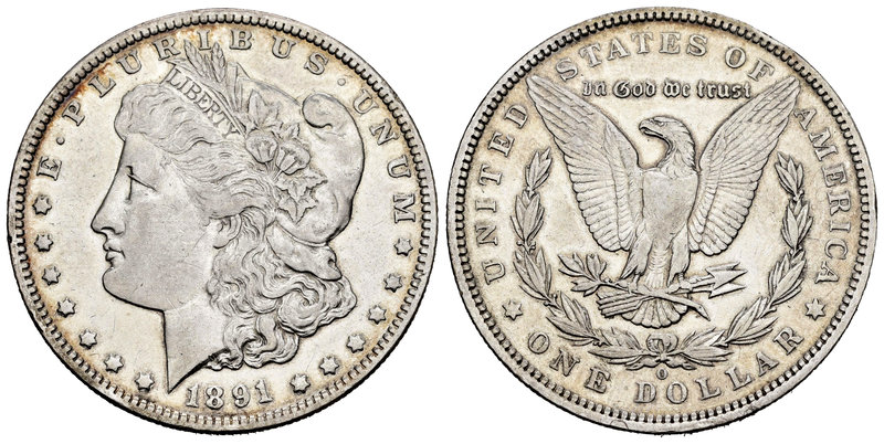 United States. 1 dollar. 1891. New Orleans. O. (Km-110). Ag. 26,52 g. Choice VF....