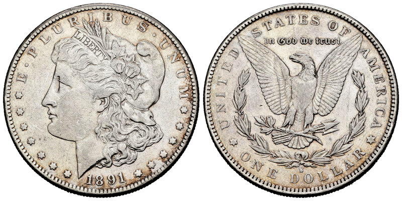 United States. 1 dollar. 1891. San Francisco. S. (Km-110). Ag. 26,67 g. Choice V...