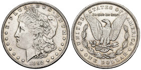 United States. 1 dollar. 1892. Philadelphia. (Km-110). Ag. 26,66 g. Minor nick on edge. Scarce. Almost XF. Est...40,00.