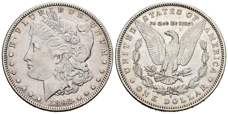 United States. 1 dollar. 1892. San Francisco. S. (Km-110). Ag. 26,53 g. Hairline...