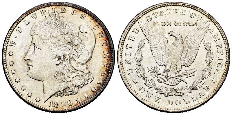 United States. 1 dollar. 1896. Philadelphia. (Km-110). Ag. 26,73 g. It retains s...