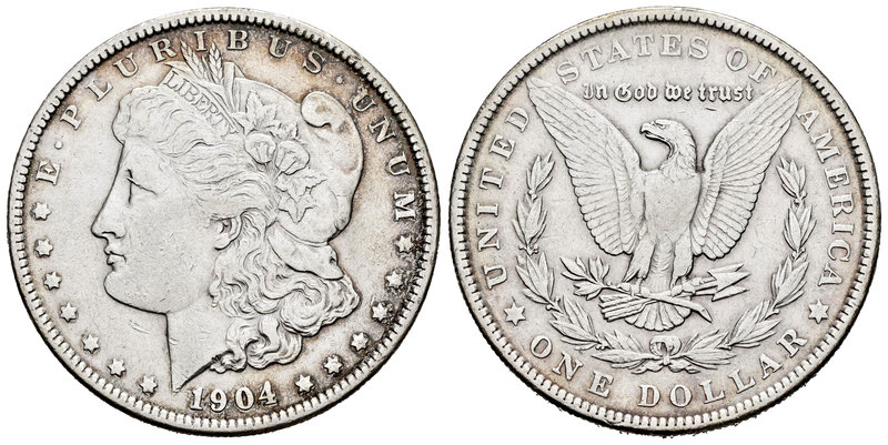 United States. 1 dollar. 1904. Philadelphia. (Km-110). Ag. 26,64 g. Choice F. Es...