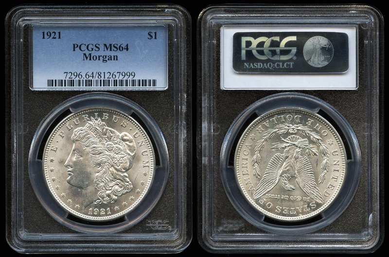 United States. 1 dollar. 1921. Philadelphia. (Km-110). Ag. Slabbed by PCGS as MS...