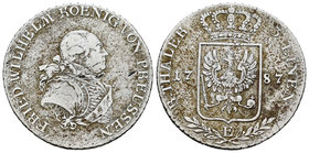 Germany. Prussia. Friedrich Wilhelm II. 1/3 thaler. 1787. E. (Km-344). Ag. 8,23 g. F. Est...30,00.