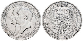 Germany. Prussia. Wilhelm II. 3 marcos. 1911. Berlin. A. (Km-531). Ag. 16,67 g. Slightly cleaned. Almost XF/XF. Est...50,00.