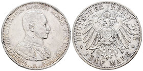 Germany. Prussia. Wilhelm II. 5 marcos. 1913. Berlin. A. (Km-536). Ag. 27,74 g. Minor nick on edge. Hairlines. Choice VF. Est...30,00.