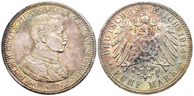 Germany. Prussia. Wilhelm II. 5 marcos. 1914. Berlin. A. (Km-536). Ag. 27,76 g. Nice pátina. XF/AU. Est...60,00.