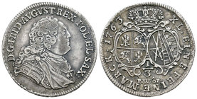 Germany. Saxony. Friedrich August I. 1/3 thaler. 1763. (Km-958). Ag. 6,92 g. VF. Est...60,00.