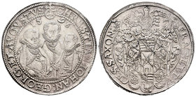 Germany. Saxony. Christian II, Johann Georg y August. 1 thaler. 1593. HB. (Dav-9820). Ag. 29,18 g. Attractive. Scarce in this condition. AU. Est...600...