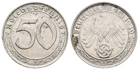 Germany. 50 pfennig. 1939. München. D. (Km-96). Al. 3,57 g. Almost XF. Est...20,00.