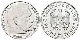 Germany. 5 reichsmark. 1935. (Km-86). Ag. 13,78 g. Choice VF/Almost XF. Est...20,00.