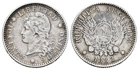 Argentina. 10 centavos. 1882. (Km-26). Ag. 2,46 g. VF. Est...15,00.