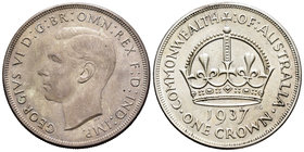 Australia. George VI. 1 corona. 1937. (Km-34). Ag. 28,26 g. Almost UNC. Est...35,00.