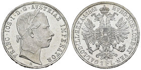 Austria. Franz Joseph I. 1 florín. 1861. Wien. A. (Km-2219). Ag. 12,34 g. Minor contact marks. Original luster. Almost UNC. Est...45,00.