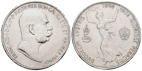 Austria. Franz Joseph I. 5 coronas. 1908. Wien. (Km). Ag. 24,03 g. Cleaned. Choice VF. Est...30,00.