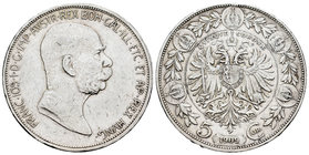 Austria. Franz Joseph I. 5 coronas. 1909. (Km-2813). Ag. 23,90 g. Minor nicks. Choice VF. Est...25,00.