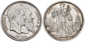 Belgium. 5 francos. 1880. (Km-19). Ag. 25,00 g. Minor nick. Scarce. Almost XF. Est...180,00.