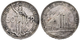 Belgium. Leopold III. 50 francos. 1935. (Km-107.2). Ag. 22,08 g. Tone. Scarce. Almost XF. Est...250,00.