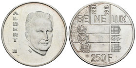 Belgium. 250 francos. 1994. (Km-195). Ag. 18,88 g. 50 años del BENELUX. PR. Est...20,00.