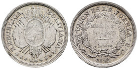 Bolivia. 50 centavos (1/2 boliviano). 1892. Potosí. CB. (Km-161.5). Ag. 11,58 g. XF. Est...40,00.