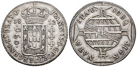 Brazil. Joao, Prince Regent. 960 reis. 1812. Bahía. B. (Km-61). (Gomes-JR 31.05). Ag. 26,69 g. Almost XF. Est...120,00.
