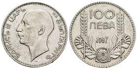 Bulgaria. Boris III. 100 leva. 1937. Budapest. (Km-45). Ag. 20,05 g. VF. Est...20,00.