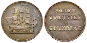 Canada. Prince Edward Island. 1/2 penny token. 1835. Ae. 5,10 g. Ships, Colonies & Commerce. Pequeño golpe en canto. Choice VF. Est...35,00.