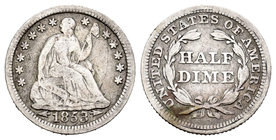 United States. Quarter dime. 1853. Philadelphia. (Km-76). Ag. 1,19 g. Choice F. Est...15,00.