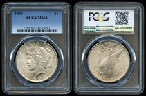 United States. 1 dollar. 1925. Philadelphia. (Km-150). Ag. Slabbed by PCGS as MS 63. Est...100,00.