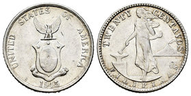 Philippines. 20 centavos. 1945. Denver. D. (Km-181). Ag. 3,95 g. Administración Americana. AU. Est...18,00.