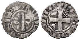 France. Dinero. Langres. (Bd-1723.8f). Ve. 0,81 g. En nombre de Louis IV d'Outremer . VF. Est...35,00.