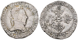 France. Henry III. 1 franco. 1580. Bordeaux. K. Ag. 14,25 g. Scarce. VF. Est...150,00.