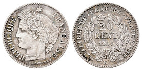 France. II Republic. 20 centimes. 1850. Bordeaux. K. (Km-758.3). (Gad-303). Ag. 1,04 g. Choice VF. Est...20,00.