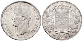 France. Charles X. 5 francos. 1828. Rouen. R. (Km-728.2). (Gad-644). Ag. 24,86 g. It retains some luster. Attractive. AU. Est...200,00.