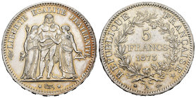 France. 5 francos. 1873. Paris. A. (Km-820.1). (Gad-745a). Ag. 25,07 g. Attractive. Original luster. UNC. Est...60,00.