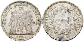 France. 5 francos. 1873. Paris. A. (Km-820.1). (Gad-745a). Ag. 24,95 g. Minor nicks on edge. Original luster. Almost UNC. Est...50,00.