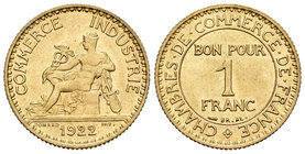 France. 1 franco. 1922. 3,98 g. Original luster. AU. Est...90,00.