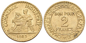 France. 2 francos. 1923. (Gad-533). 7,58 g. Original luster. AU. Est...90,00.