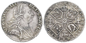 United Kingdom. George III. 1 shilling. 1785. (Km-607.1). (S-3746). Ag. 6,01 g. Choice VF. Est...80,00.
