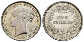 United Kingdom. Victoria Queen. 1 shilling. 1855. (Km-734.1). Ag. 5,66 g. Tone. Attractive. AU. Est...90,00.
