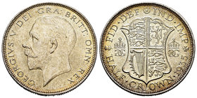 United Kingdom. George V. 1/2 corona. 1935. (Km-835). (S-4037). Ag. 14,10 g. AU/Almost UNC. Est...50,00.