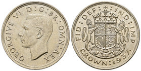 United Kingdom. George VI. 1 corona. 1937. (Km-857). (S-4080). Ag. 28,20 g. Almost UNC/UNC. Est...40,00.